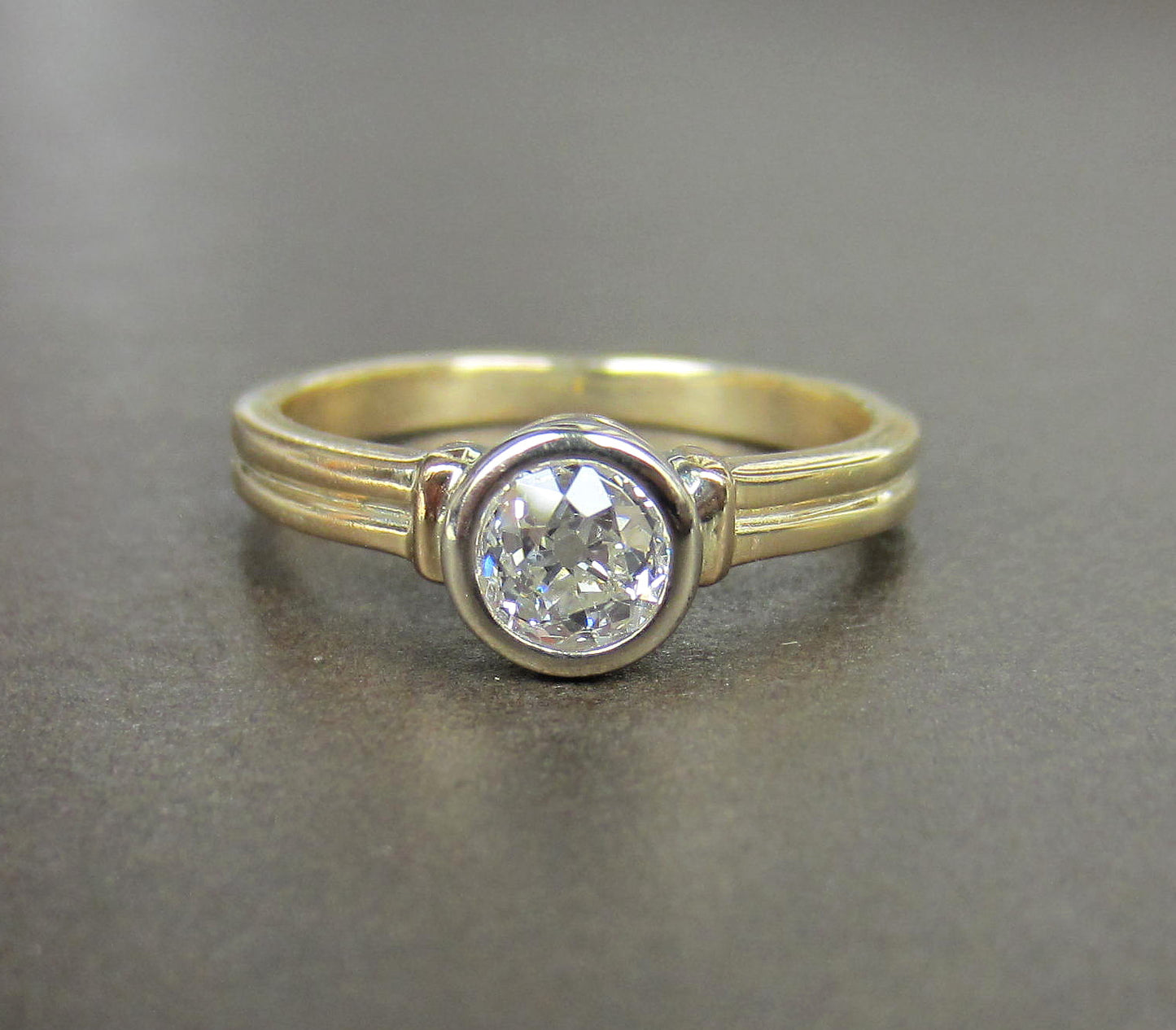 SOLD--Old Mine Diamond .52ct Engagement Ring 14k