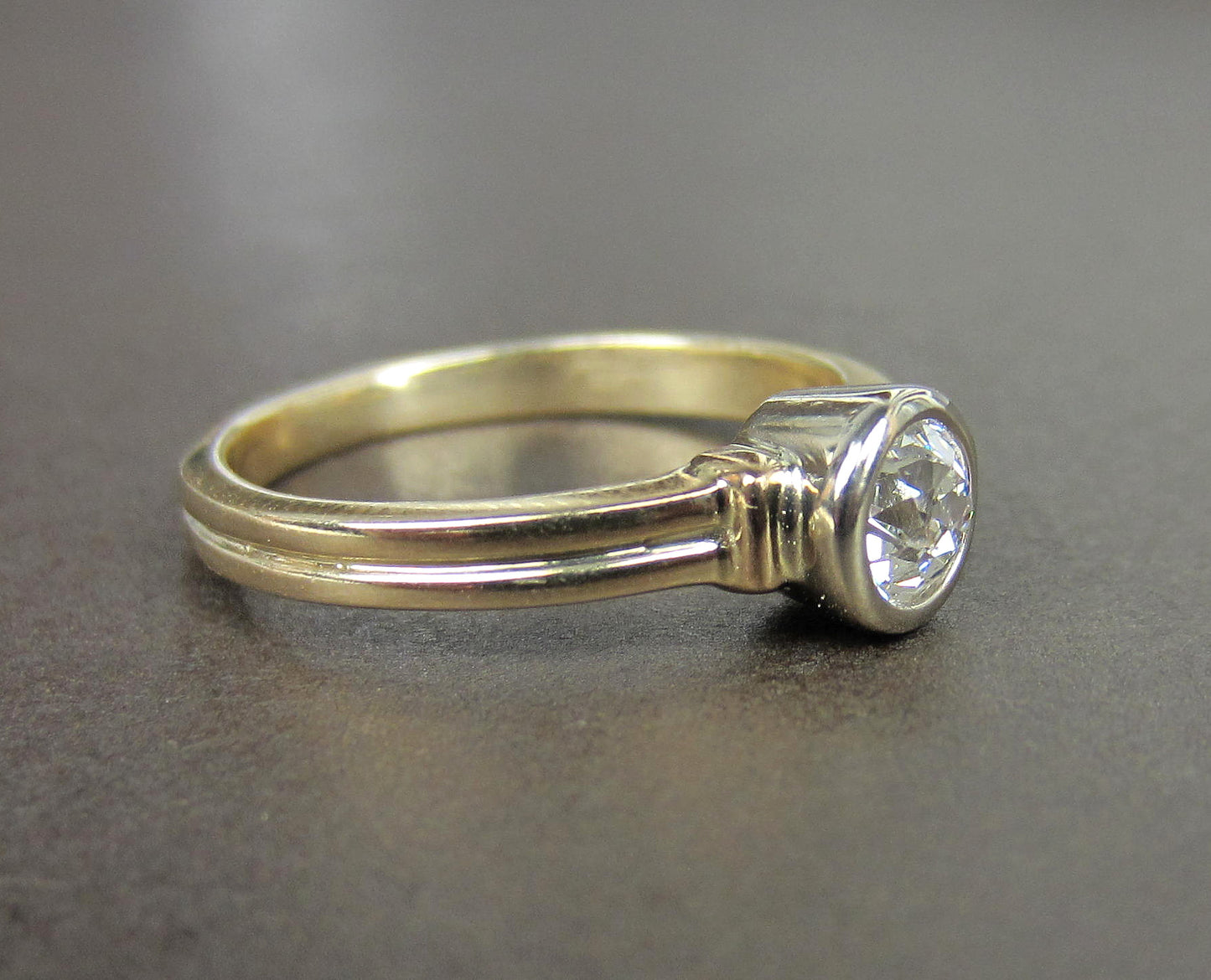 SOLD--Old Mine Diamond .52ct Engagement Ring 14k