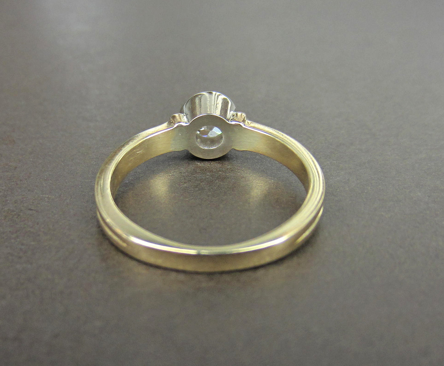 SOLD--Old Mine Diamond .52ct Engagement Ring 14k