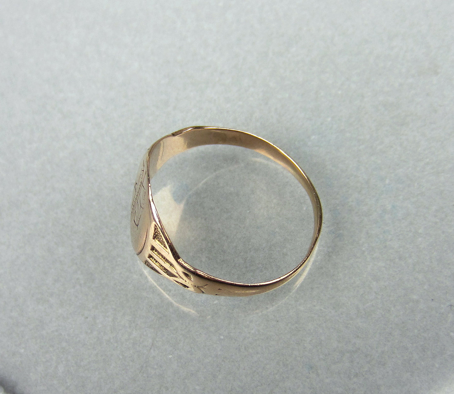 SOLD--Victorian "P" Signet Ring 10k c. 1880