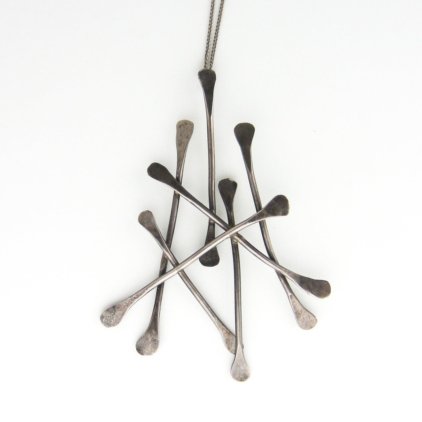 SOLD--Modernist Paddle Pendant Sterling c. 1960