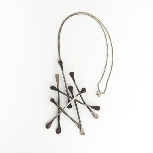 SOLD--Modernist Paddle Pendant Sterling c. 1960