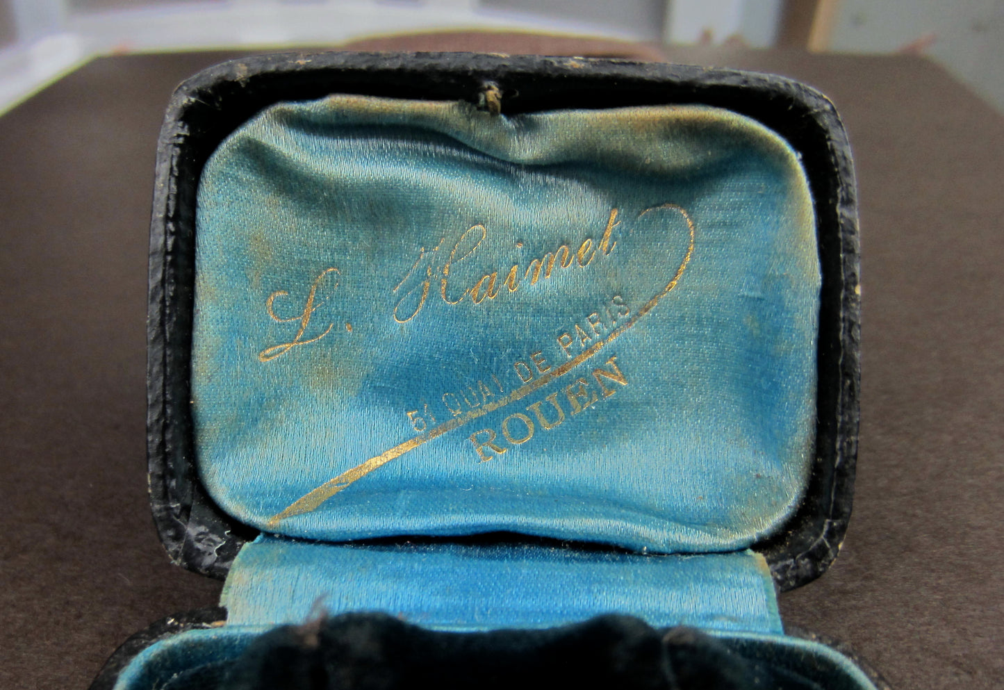 SOLD--French Victorian Paste Earrings Silver/18k in Original Box c. 1880