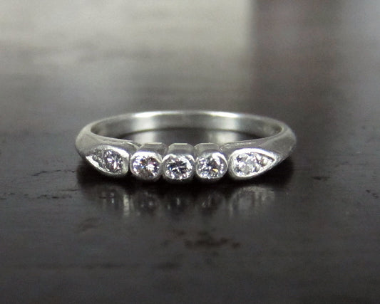 SOLD--Art Deco Diamond Band Platinum c. 1940