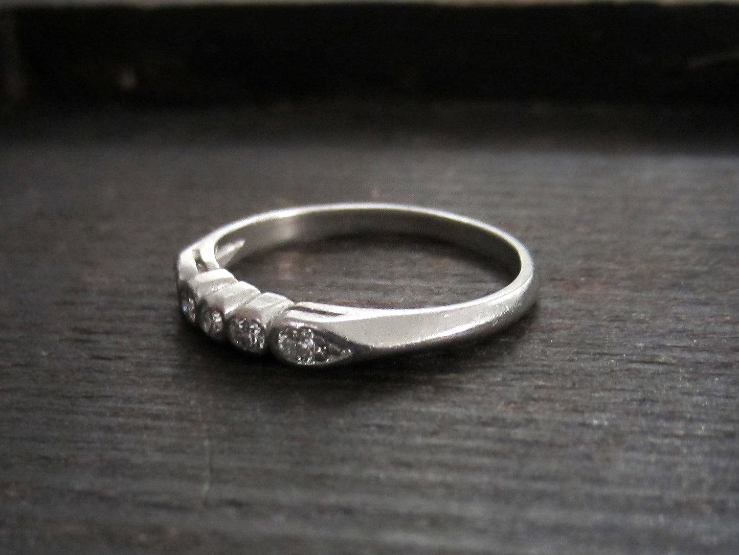 SOLD--Art Deco Diamond Band Platinum c. 1940