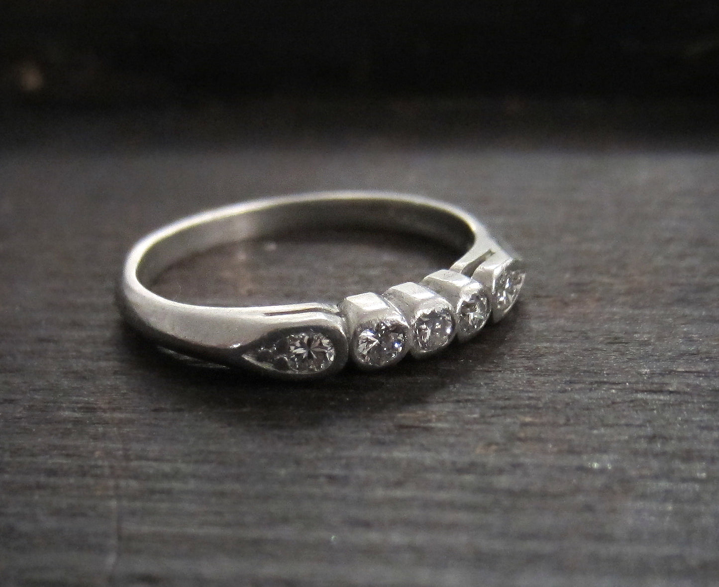 SOLD--Art Deco Diamond Band Platinum c. 1940