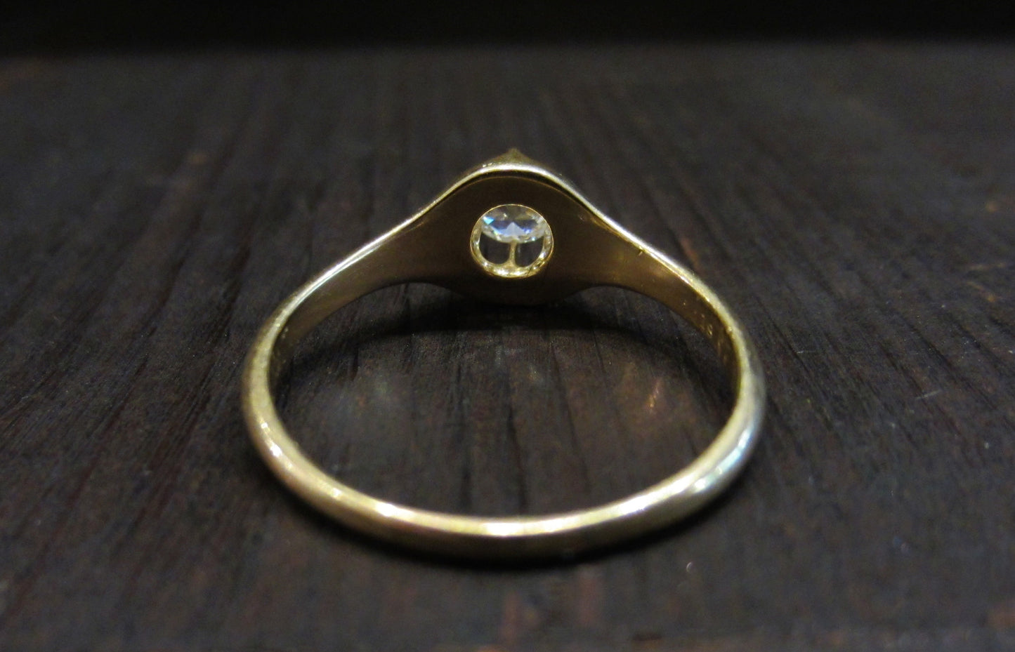 SOLD---Edwardian Old European .50ct GHVS1 Diamond Ring 18k c. 1910