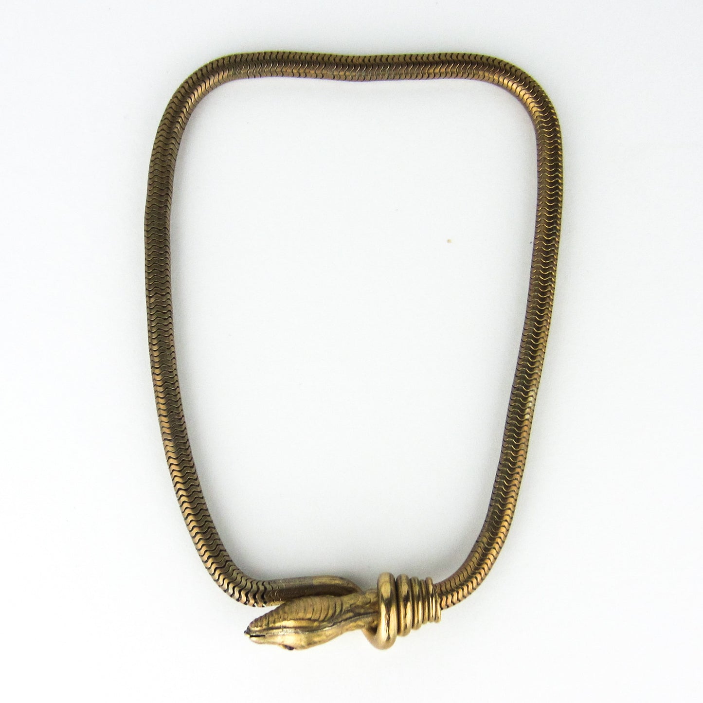 SOLD--Art Deco Snake Choker Brass c. 1930