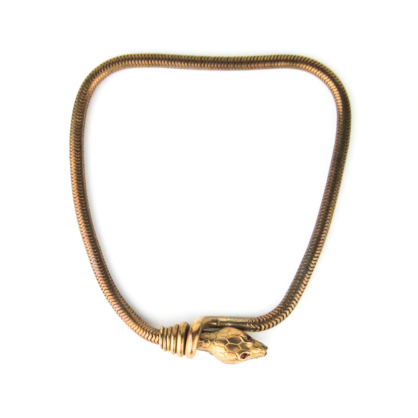 SOLD--Art Deco Snake Choker Brass c. 1930