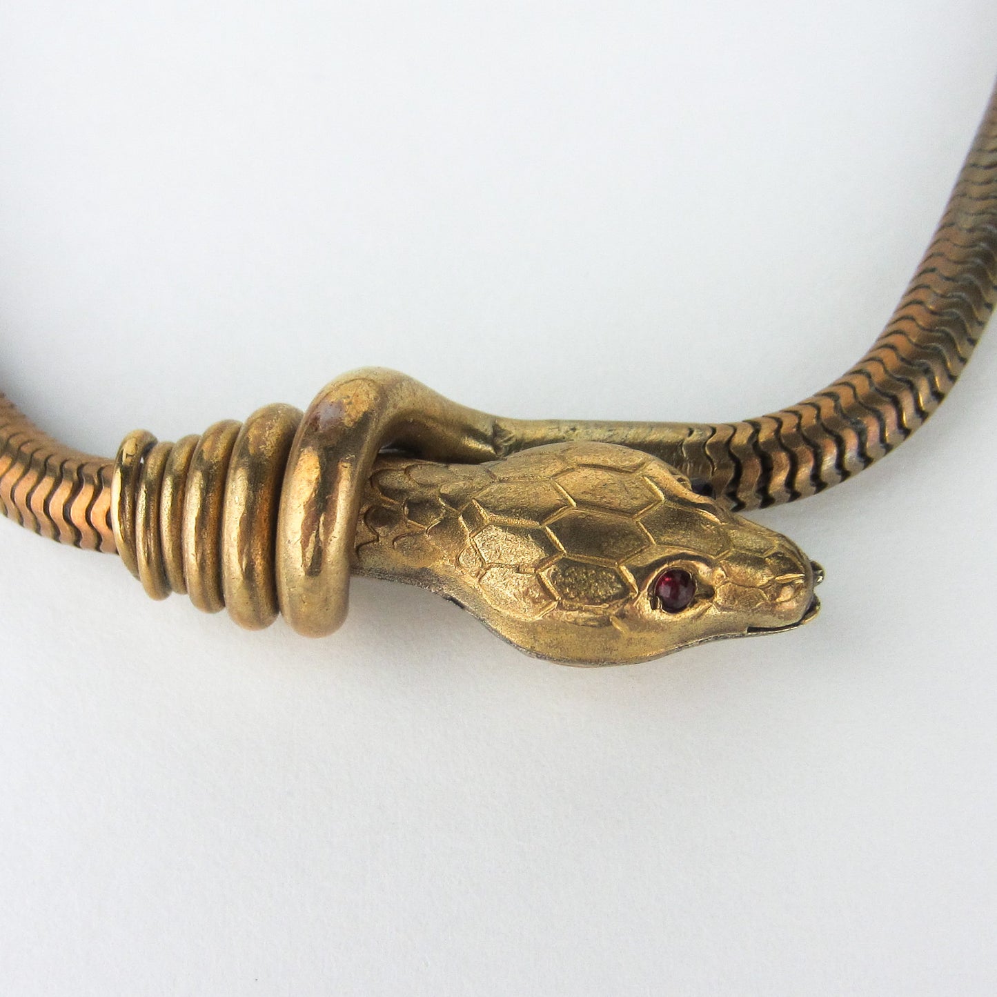 SOLD--Art Deco Snake Choker Brass c. 1930