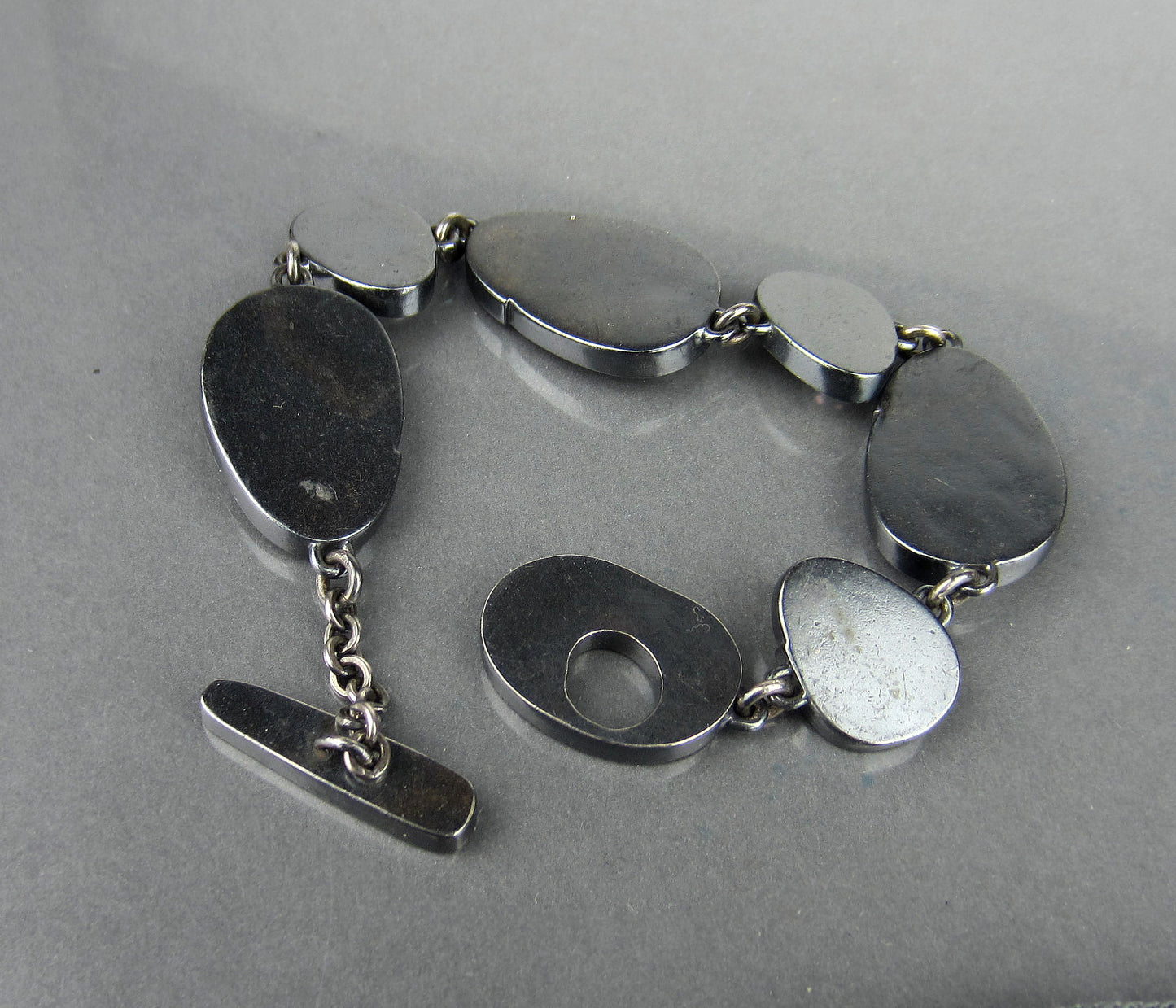 Post-Modern Enamel and Cultured Pearl Bracelet Sterling Silver c. 1990