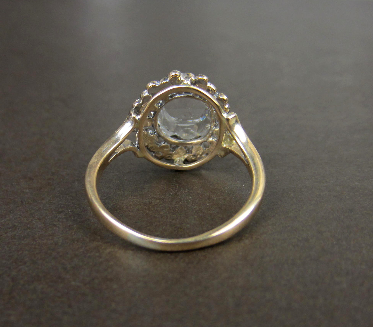 SOLD--Antique Giant Rose Cut Diamond Ring 18k