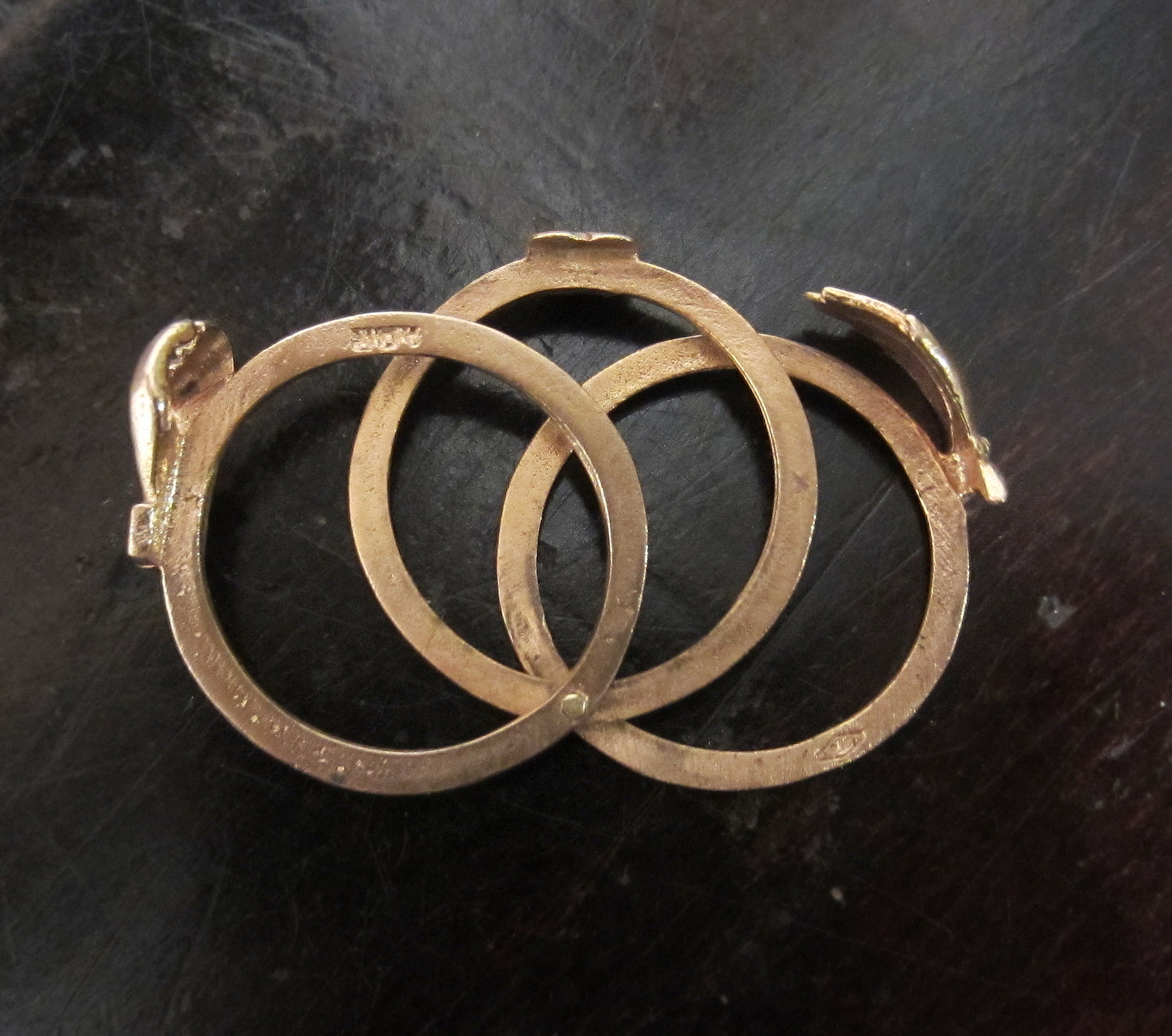 Vintage Fede Gimmel Ring 9k, Size 6 c. 1940