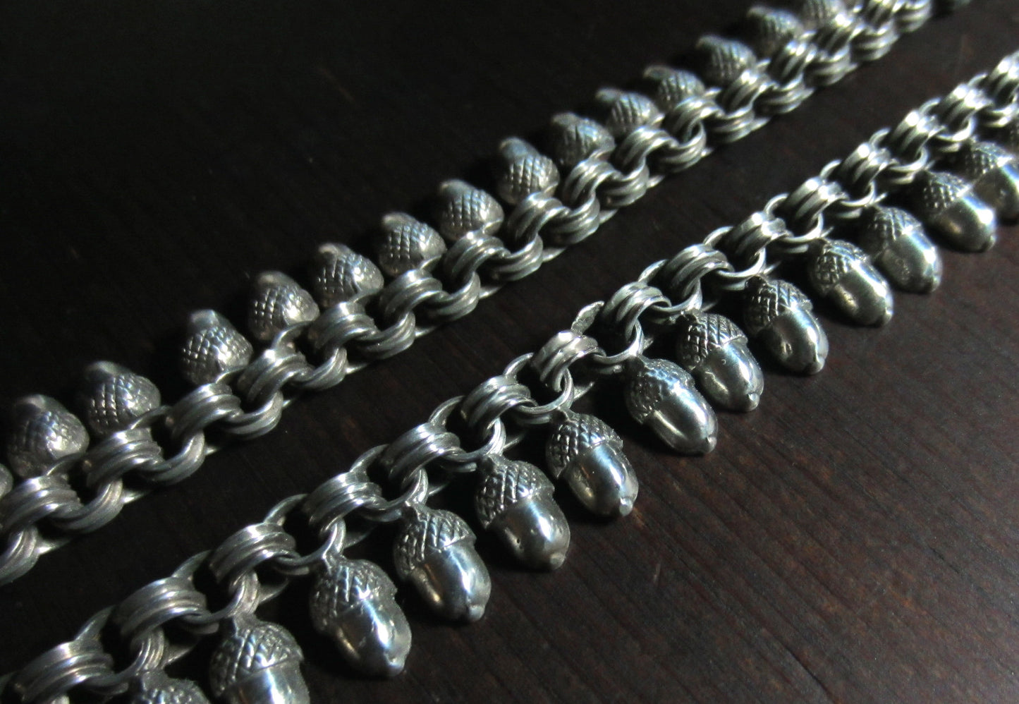 SOLD-Fantastic Victorian Acorn Collar Sterling Silver c. 1870