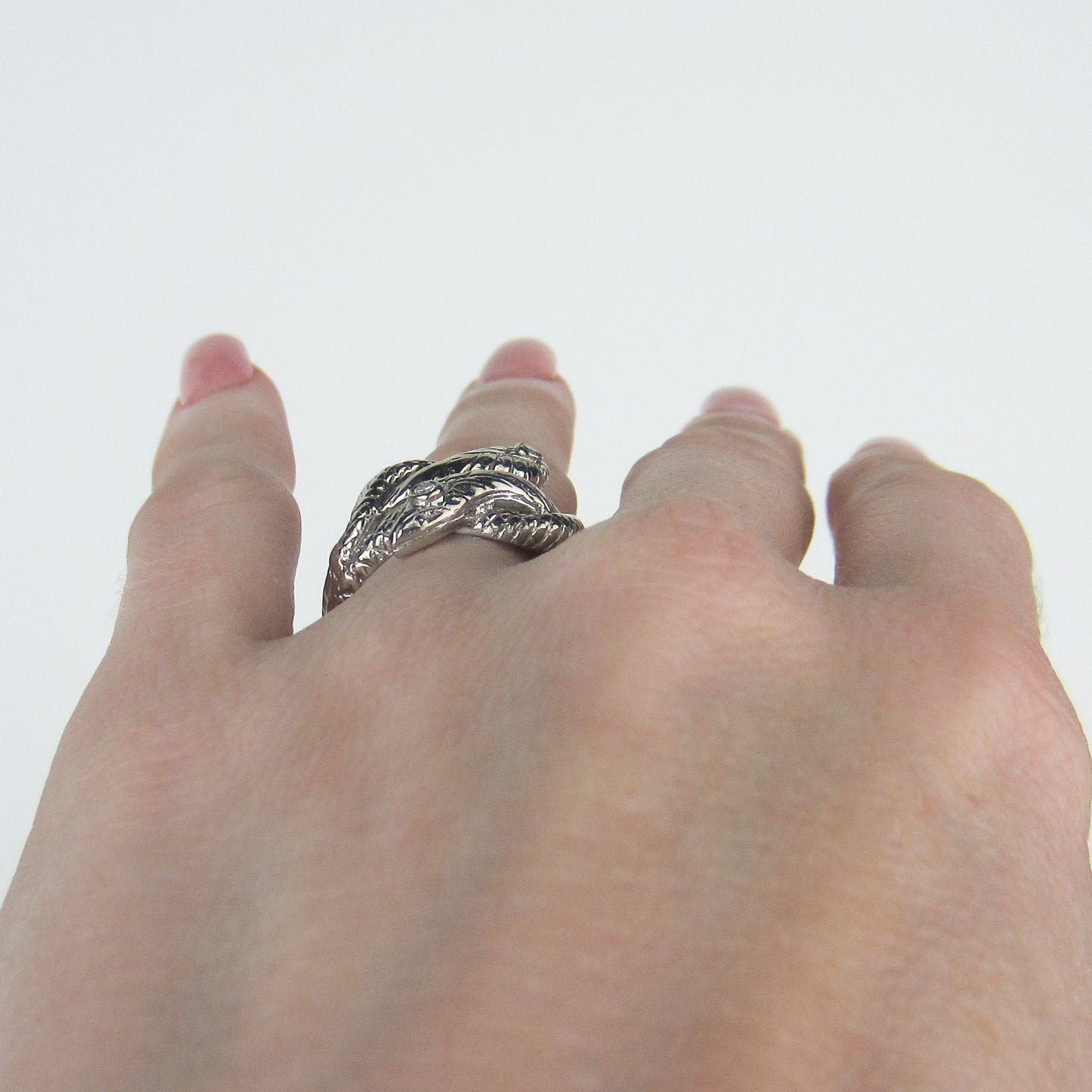 SOLD-Vintage Diamond Double Snake Ring 14k c. 1950