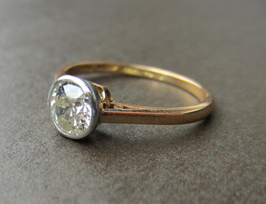 SOLD--Art Deco Old European Diamond .65ct Solitaire Engagement Ring Plat/18k c. 1920