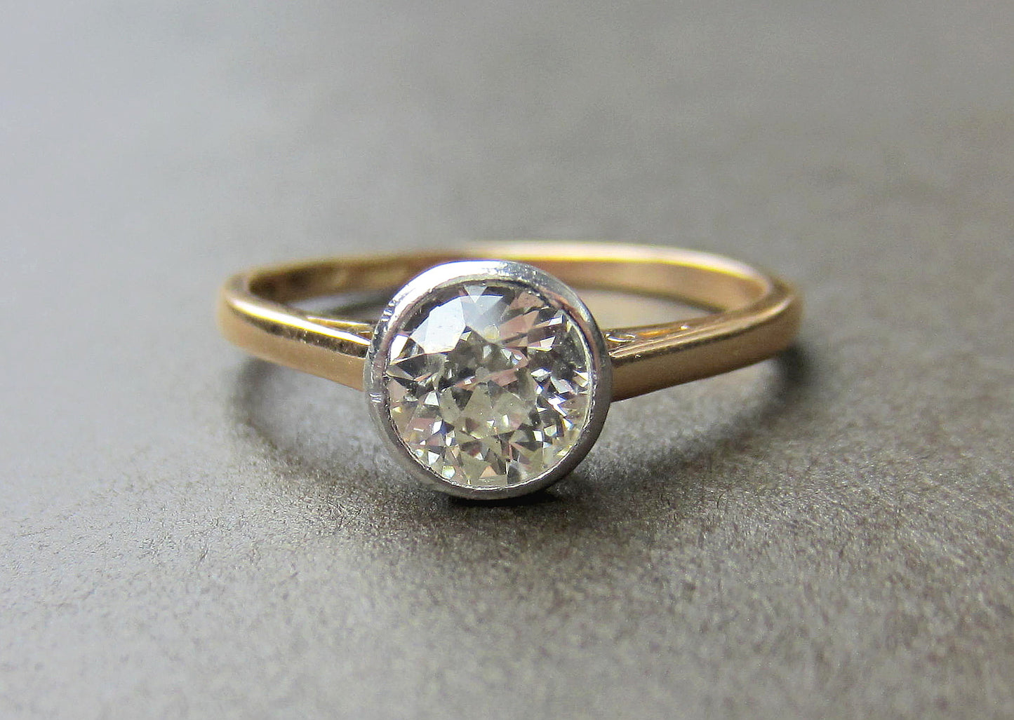 SOLD--Art Deco Old European Diamond .65ct Solitaire Engagement Ring Plat/18k c. 1920