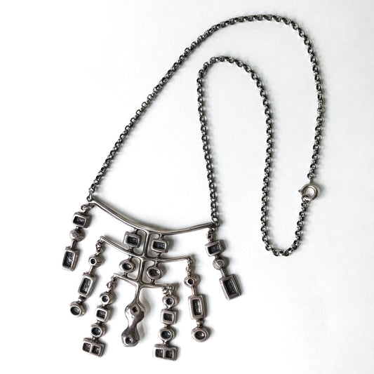 SOLD--Modernist Unn Tangerud Necklace Sterling Silver, David Andersen Norway c. 1960