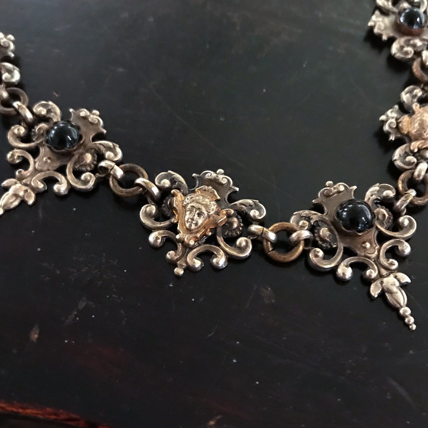 Victorian Neo-Renaissance Necklace Silver Plate c. 1900