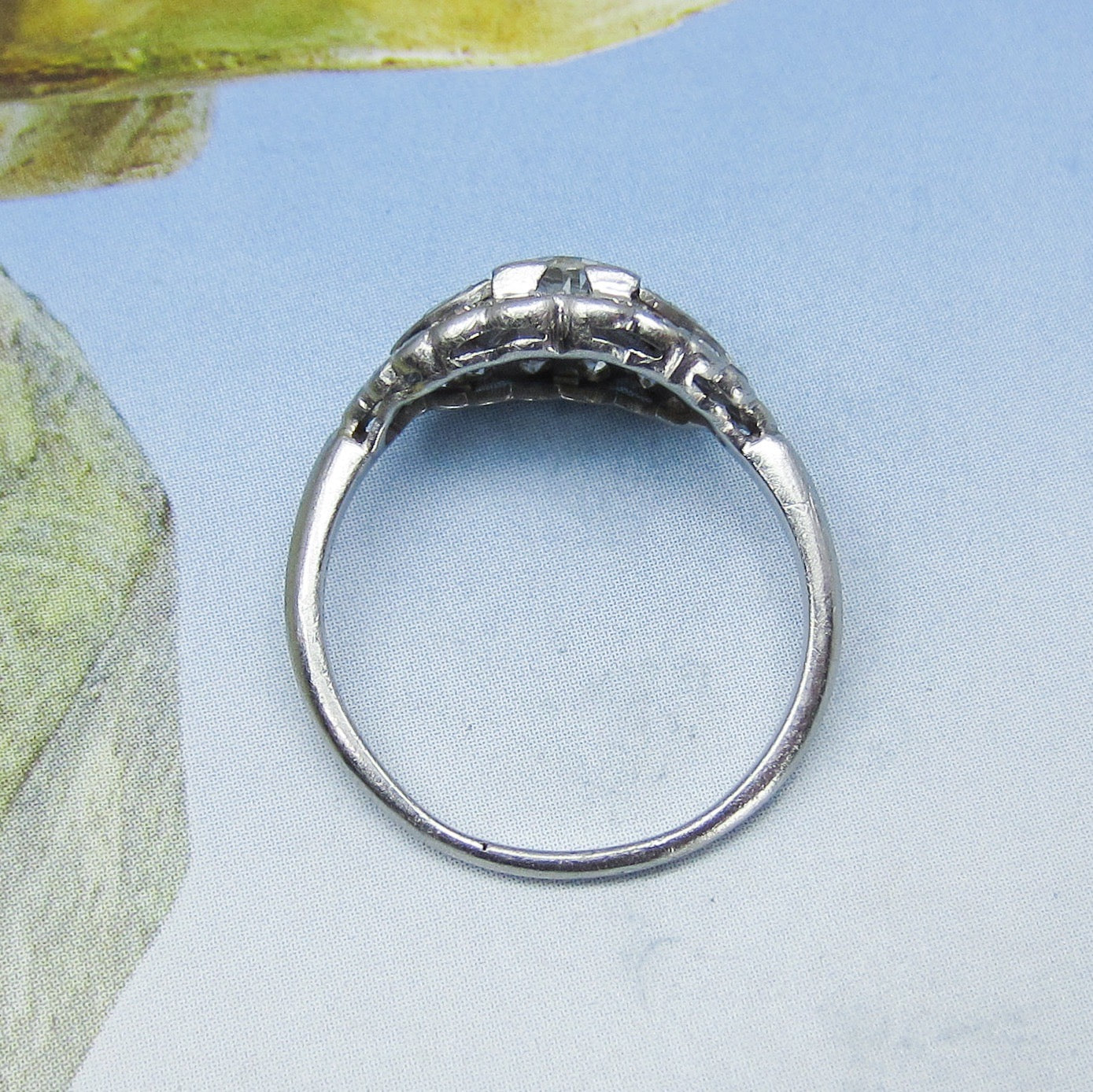 SOLD--Art Deco Old European Diamond Engagement Ring Platinum c. 1930