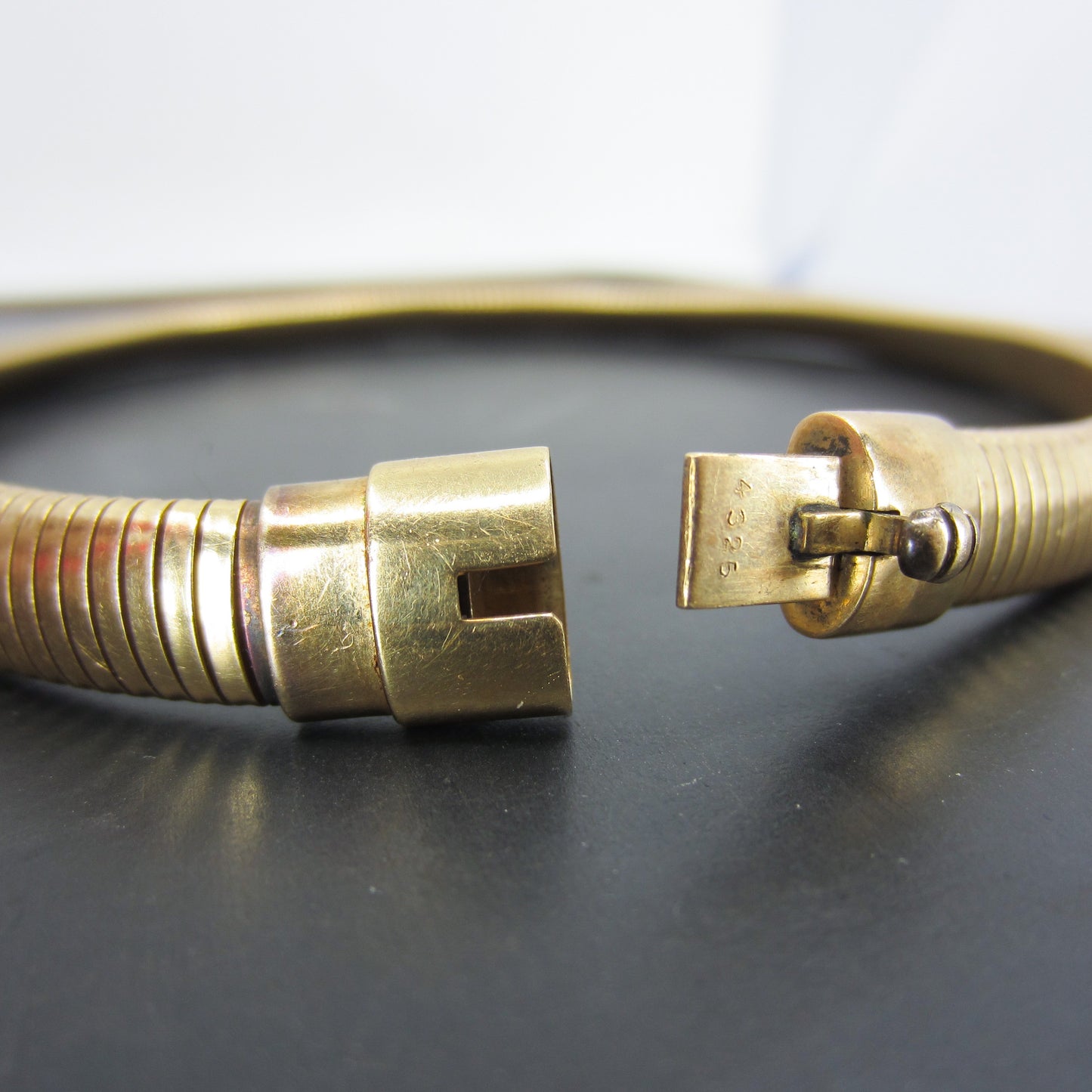 Mid-Century Tubogas Gas Pipe Necklace 14k c. 1940