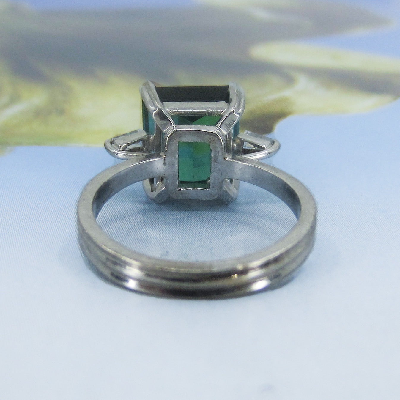 SOLD--Vintage Green Tourmaline and Diamond Ring 18k, H. Stern c. 1990