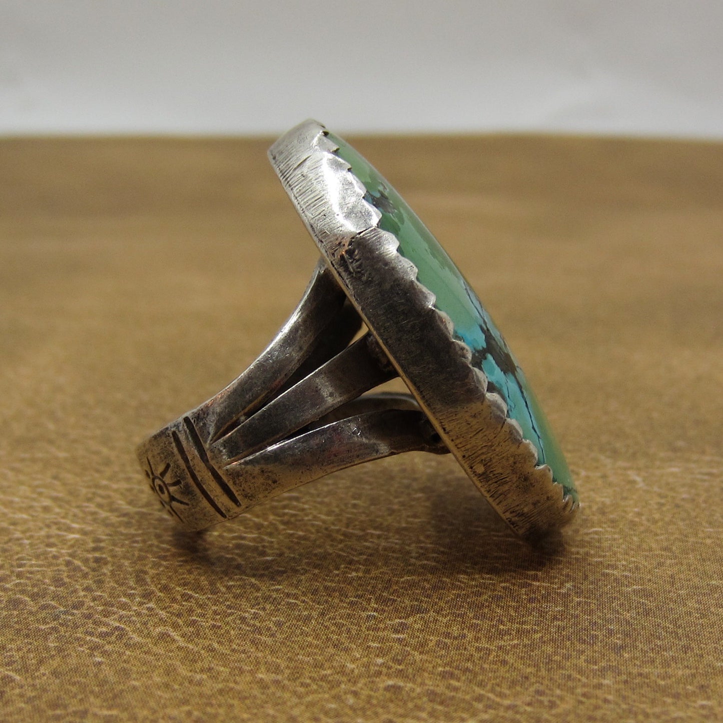 Incredible Huge Turquoise Ring Sterling, John Renner c. 1980