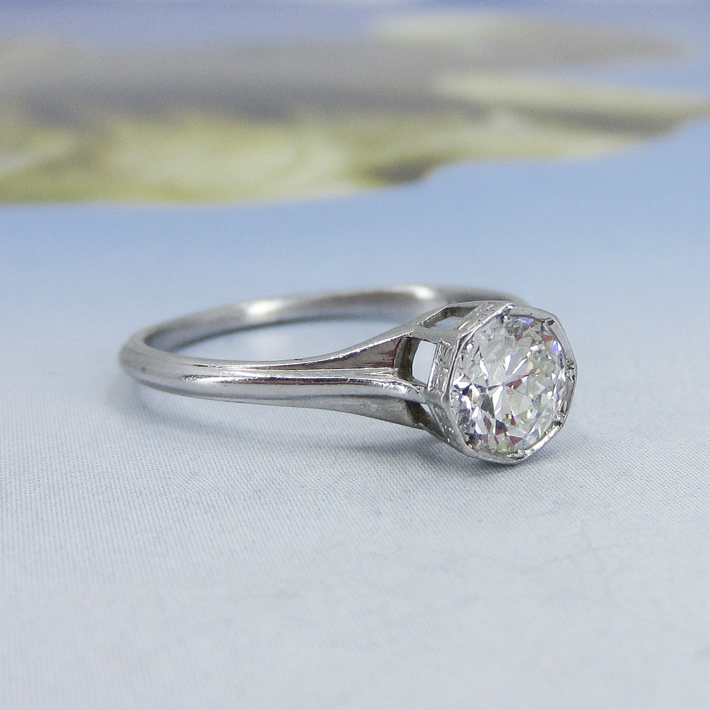 SOLD Art Deco Old European Diamond .60ct Engagement Ring Platinum c. 1930