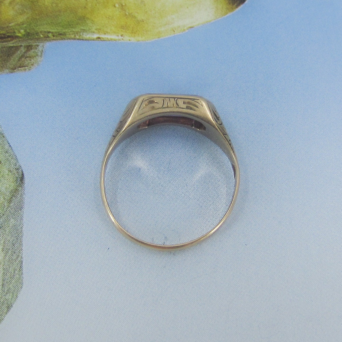 SOLD-Art Deco Pink Sapphire Ring 14k c. 1920