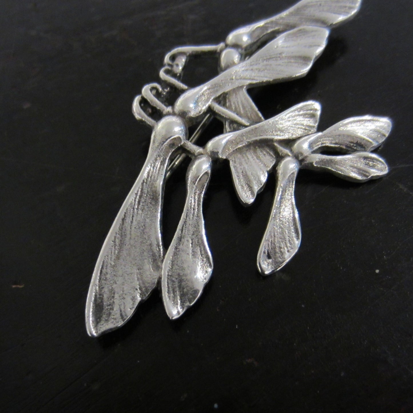 SOLD--Vintage Helicopter Seed Brooch Sterling c. 1960