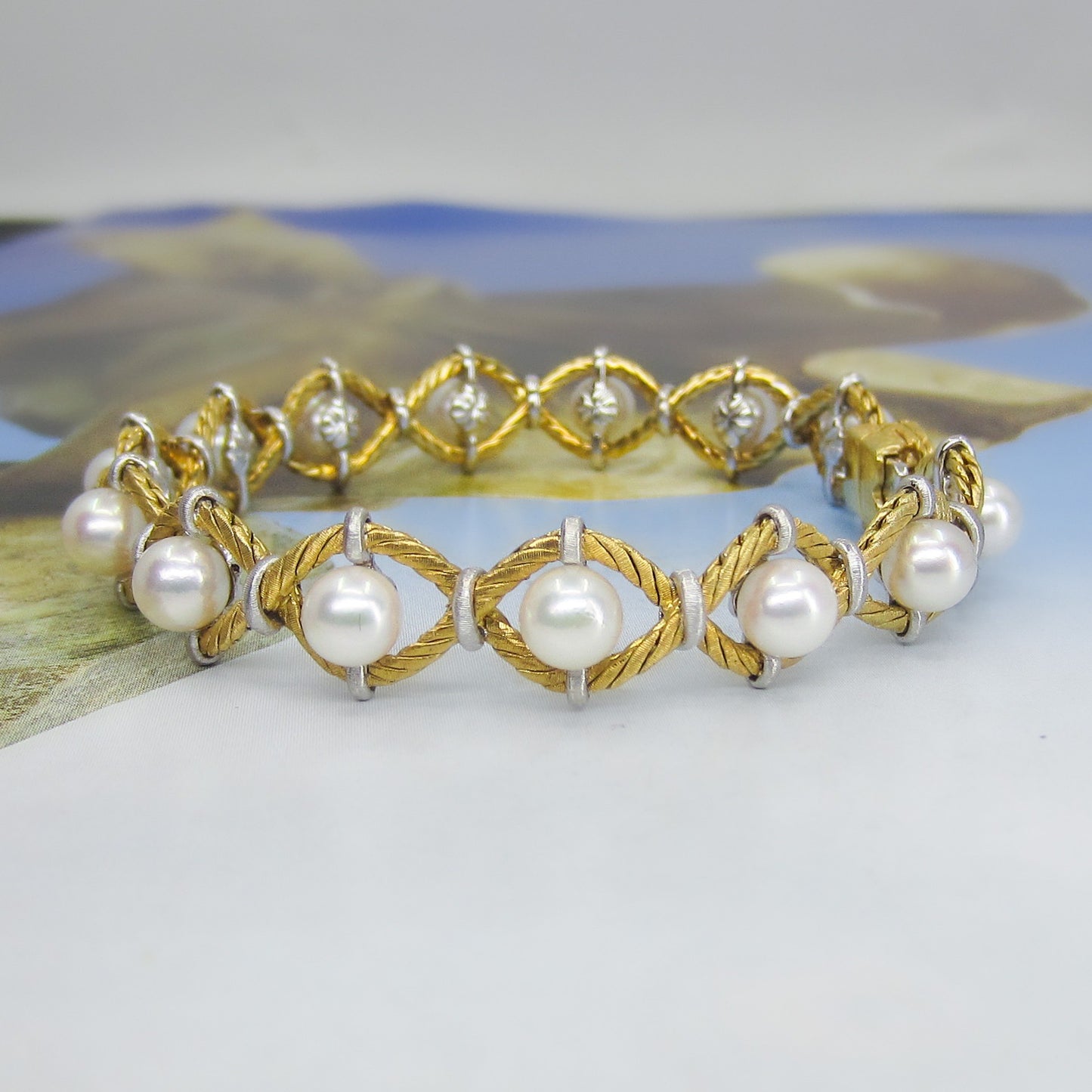 Estate Buccellati “Rete Con Perle” Bracelet  18k
