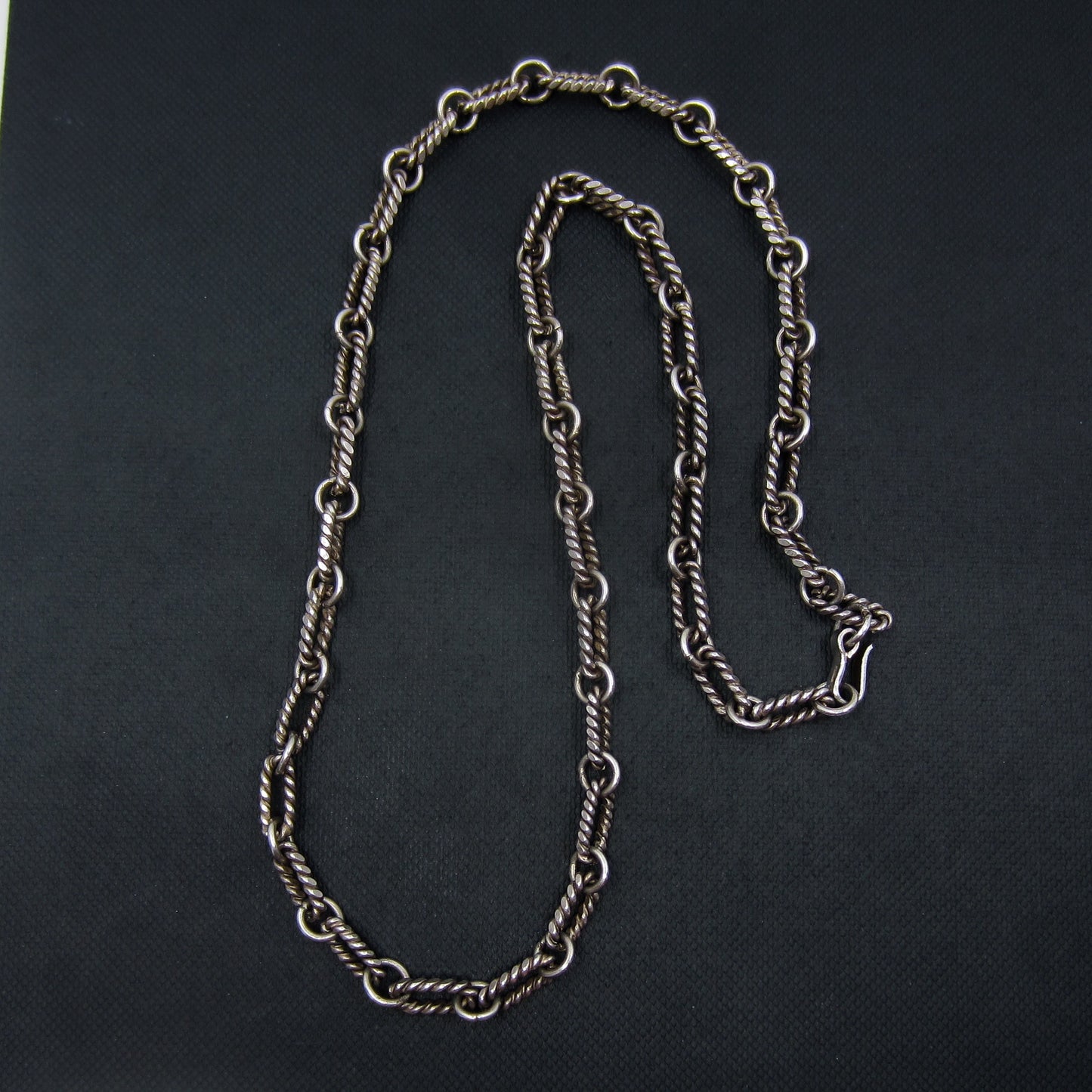 SOLD--Vintage Mid-Century Twist Link Chain Sterling, Taxco c. 1970