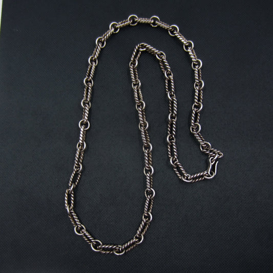 SOLD--Vintage Mid-Century Twist Link Chain Sterling, Taxco c. 1970