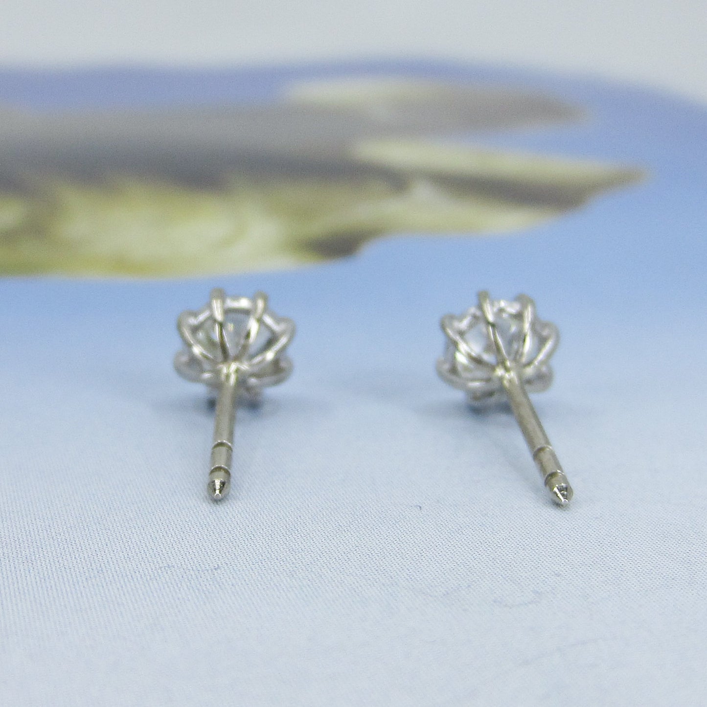 SOLD--Old European Cut Diamond Stud Earrings 14k