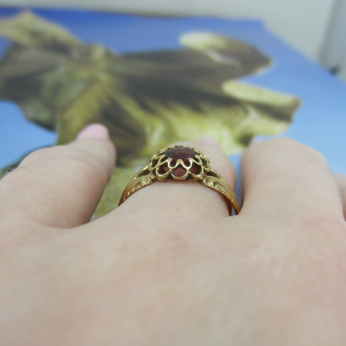 SOLD-Victorian Garnet Ring 14k c. 1880