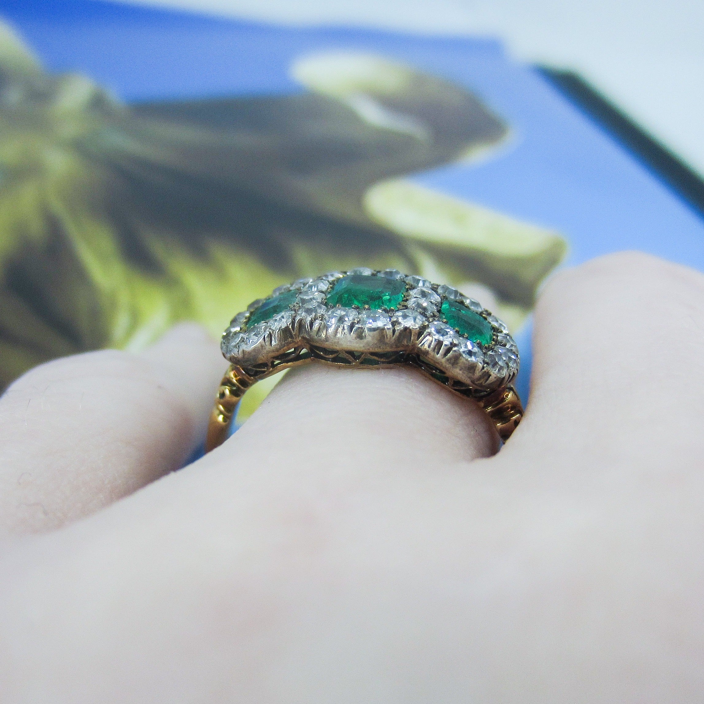 Georgian emerald sale ring