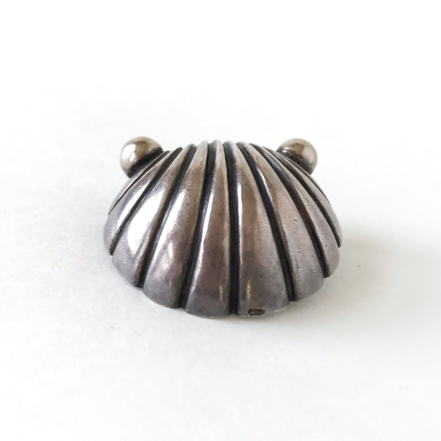 SOLD--Vintage Mid-Century Shell Brooch Sterling, Rafael Dominguez, Taxco c. 1950