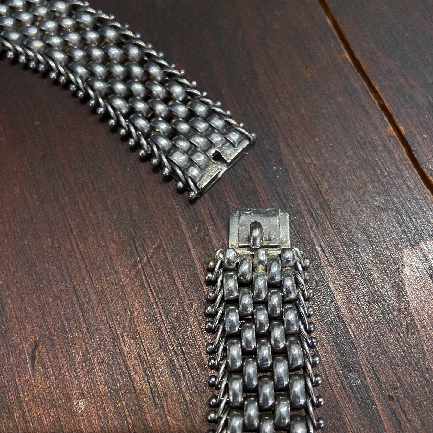 SOLD-Vintage Woven Mesh Collar Sterling c. 1980