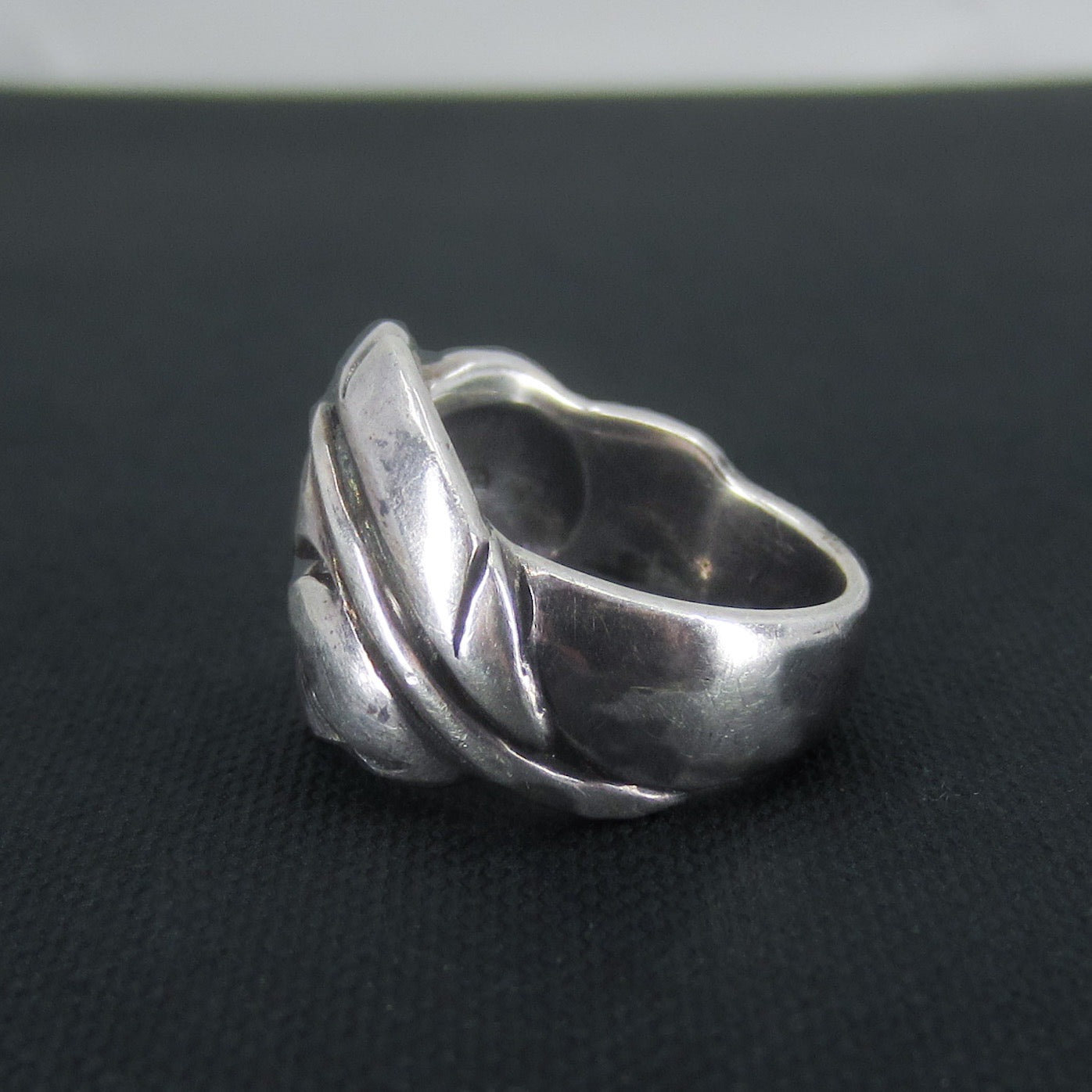 SOLD-Vintage Large Feather Ring Sterling Silver c. 1970