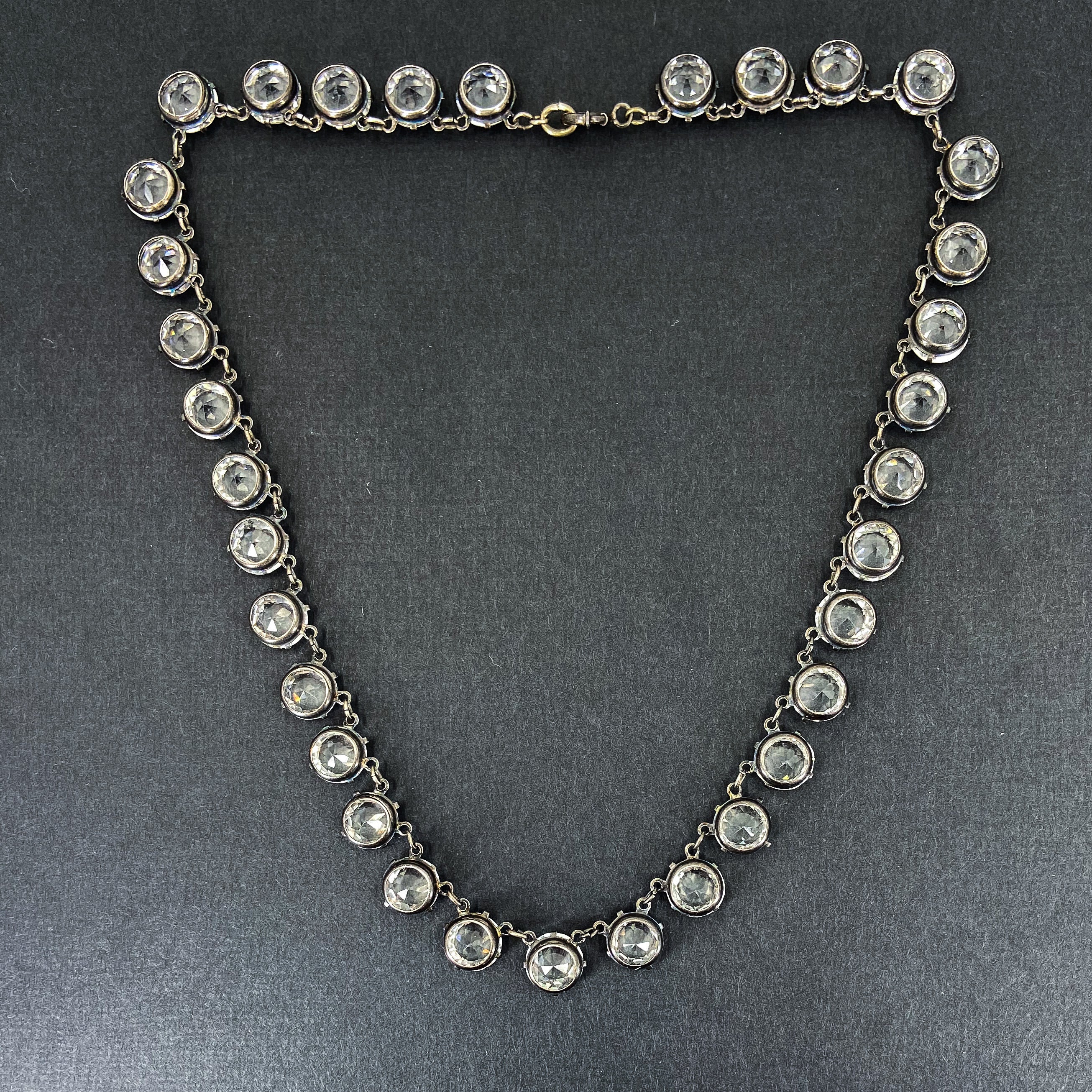 Art Deco Crystal Collar Necklace Sterling c. 1939 – Bavier Brook