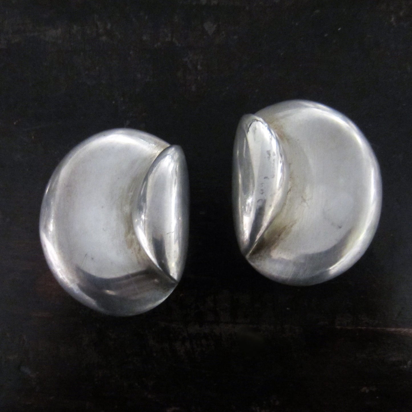 SOLD--Large Modernist Takashi Wada Earrings Sterling c. 1975