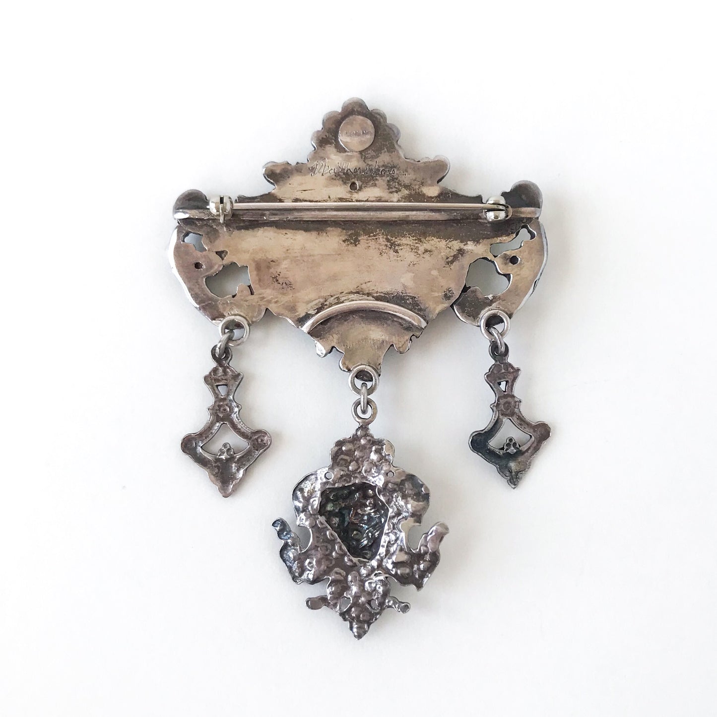 Huge Antique Elements Brooch Sterling c. 1890