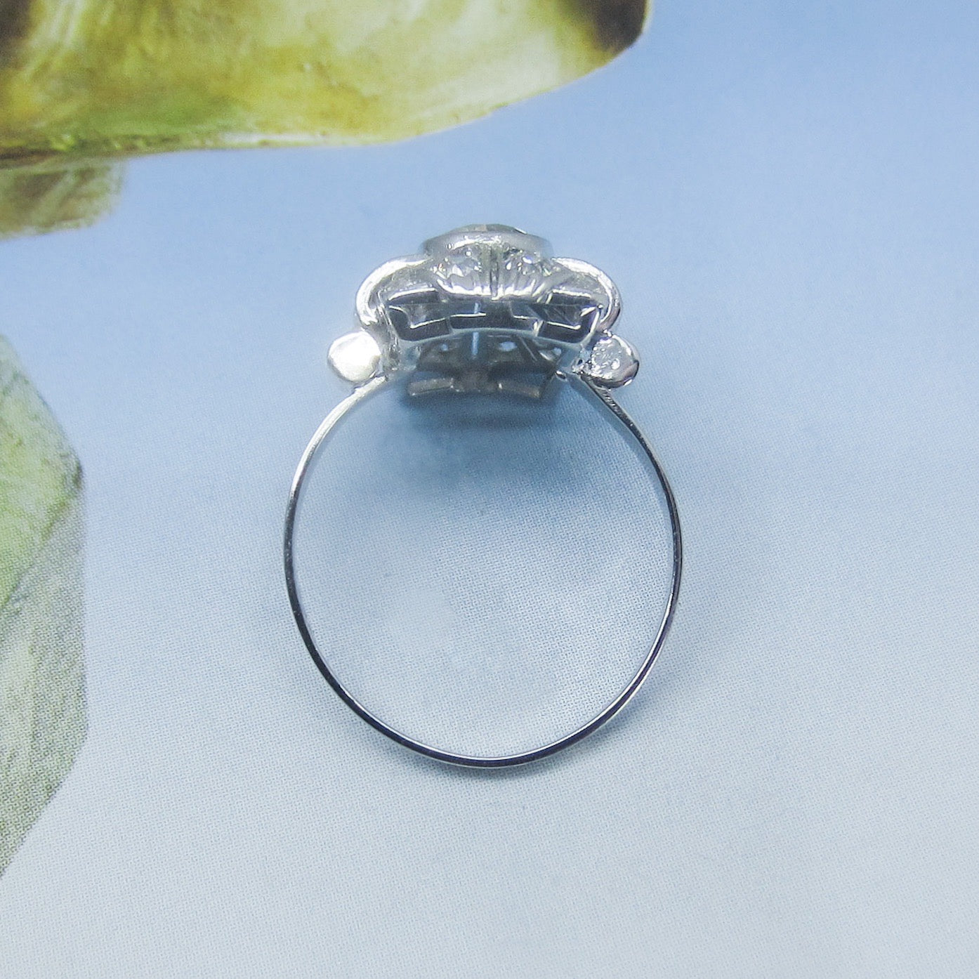 SOLD-Art Deco Bezel Set Old European Diamond .75ct Dinner Ring 14k c. 1930