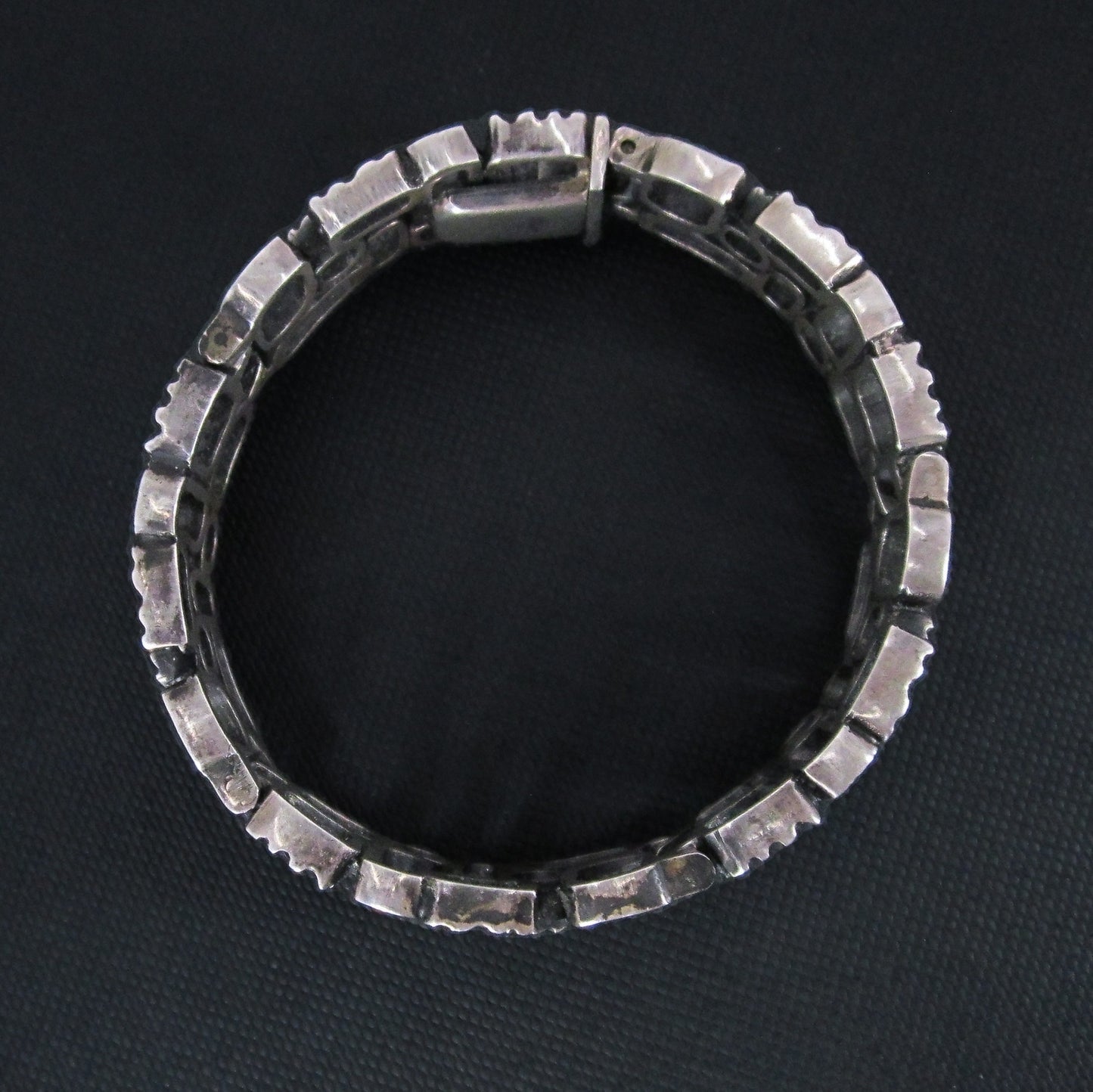 Brutalist Textured Rectangles Bracelet 835 Silver c. 1960