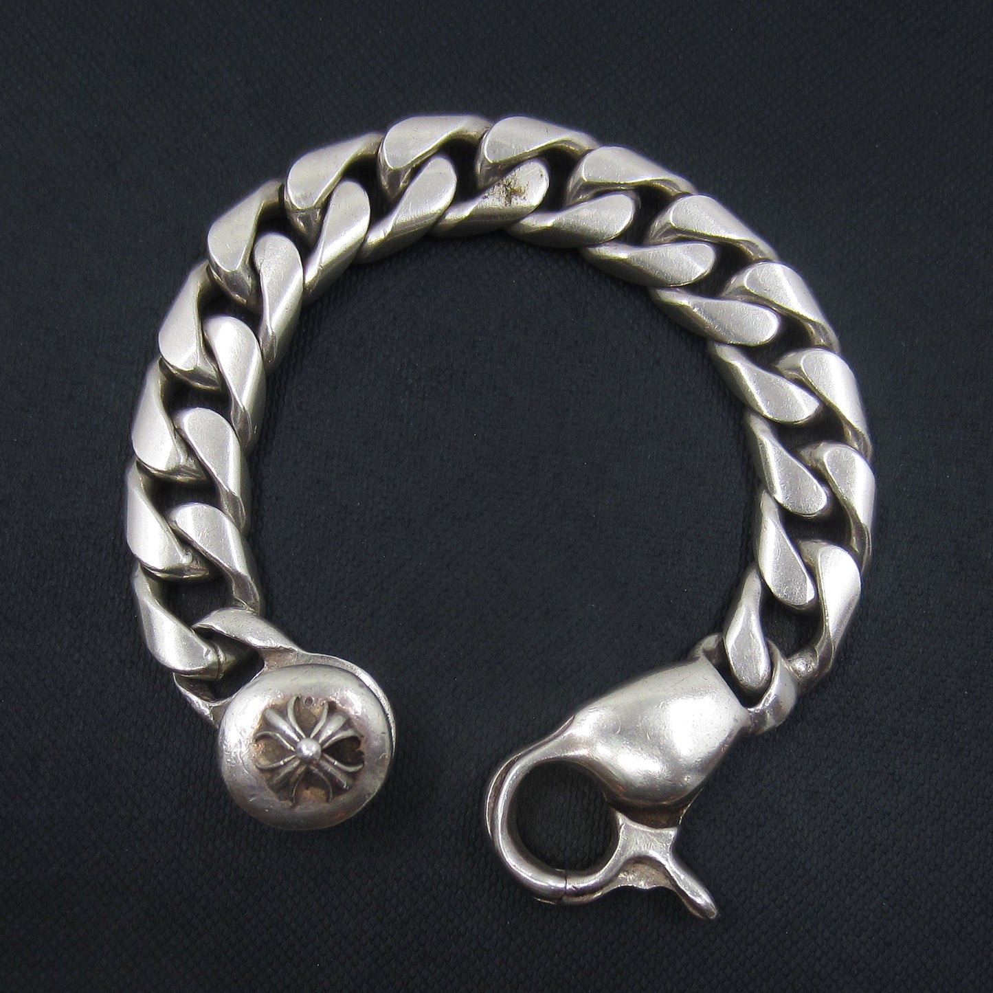 SOLD--Vintage Heavy Curb Link Bracelet Sterling, Versani c. 1990