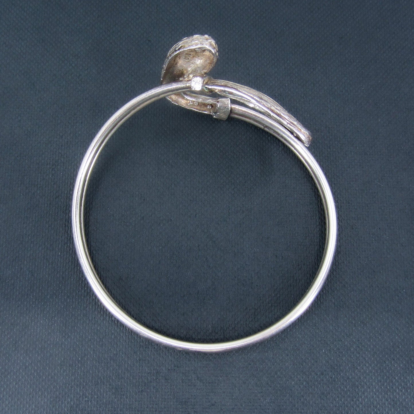 SOLD--Vintage Snake Bangle Sterling Silver c. 1970