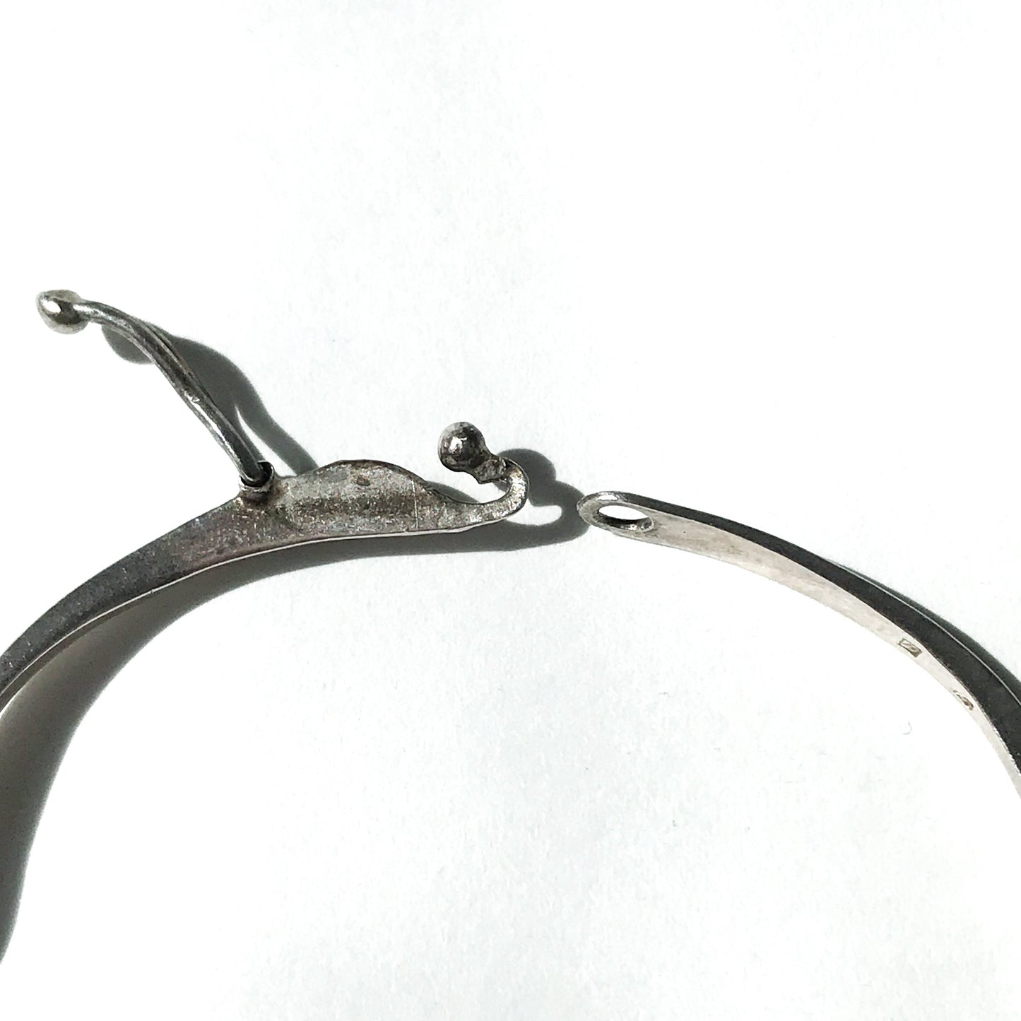 SOLD--Vintage Modernist Segmented Curve Bracelet Sterling c. 1960