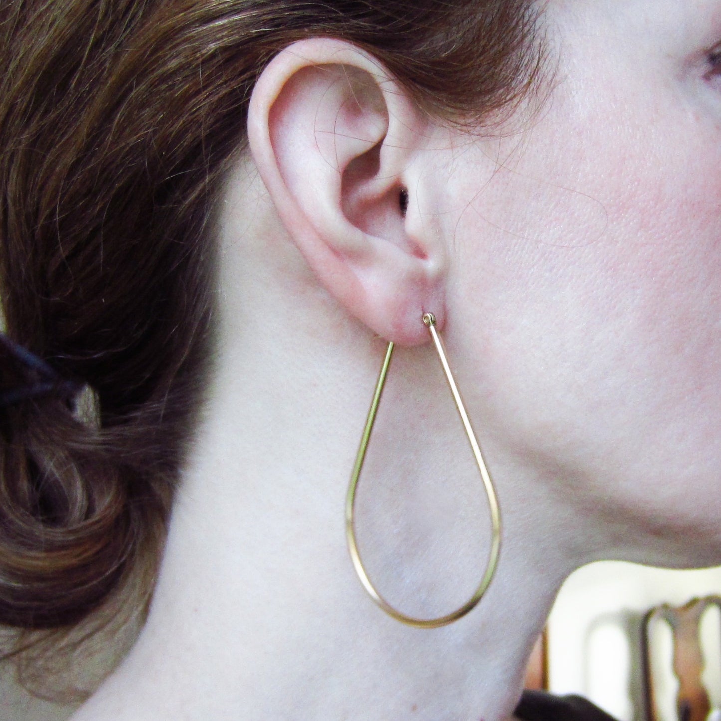 SOLD—Huge Vintage Hoop Earrings 14k c. 1970