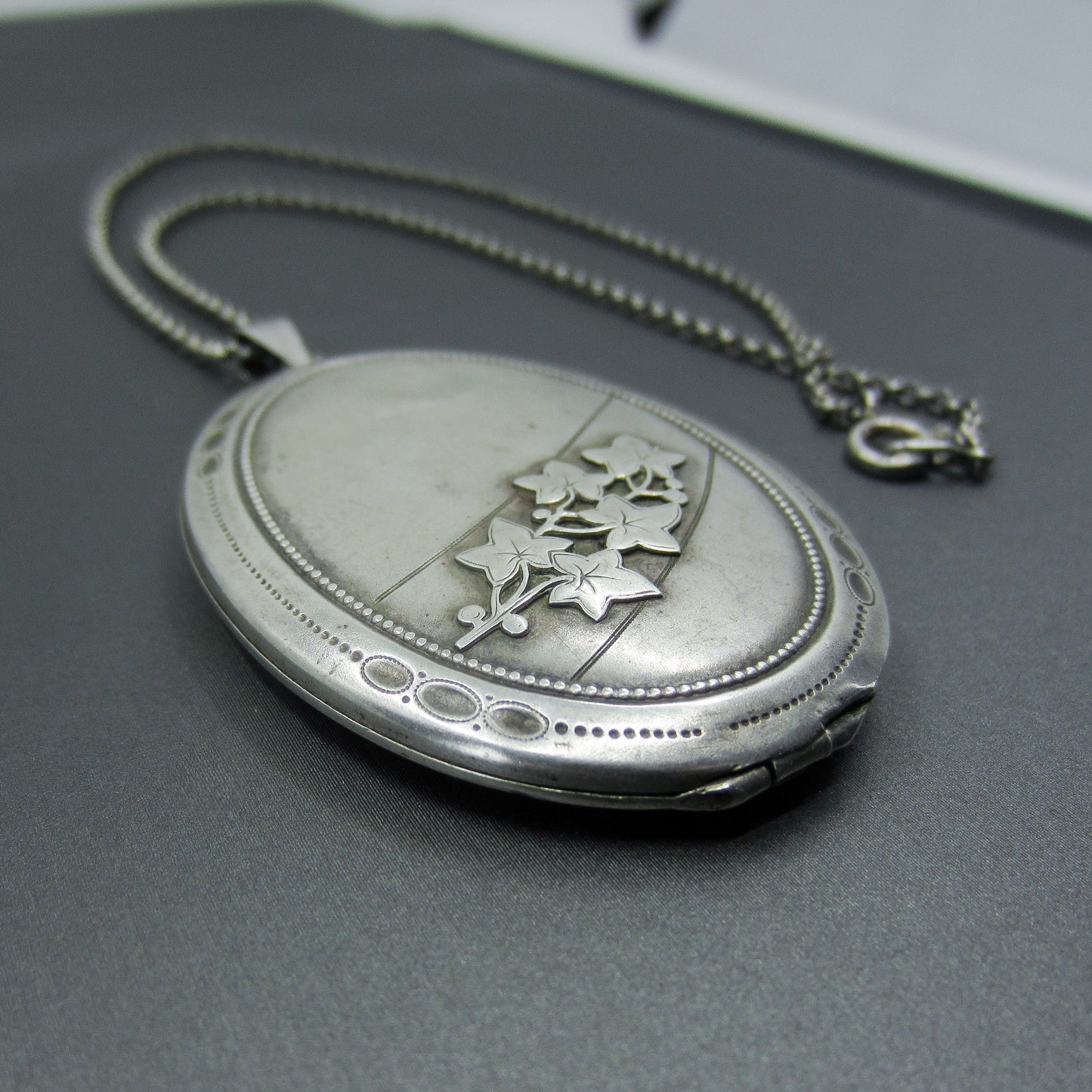 SOLD--Large Jugendstil Locket 800 Silver, Germany c. 1890