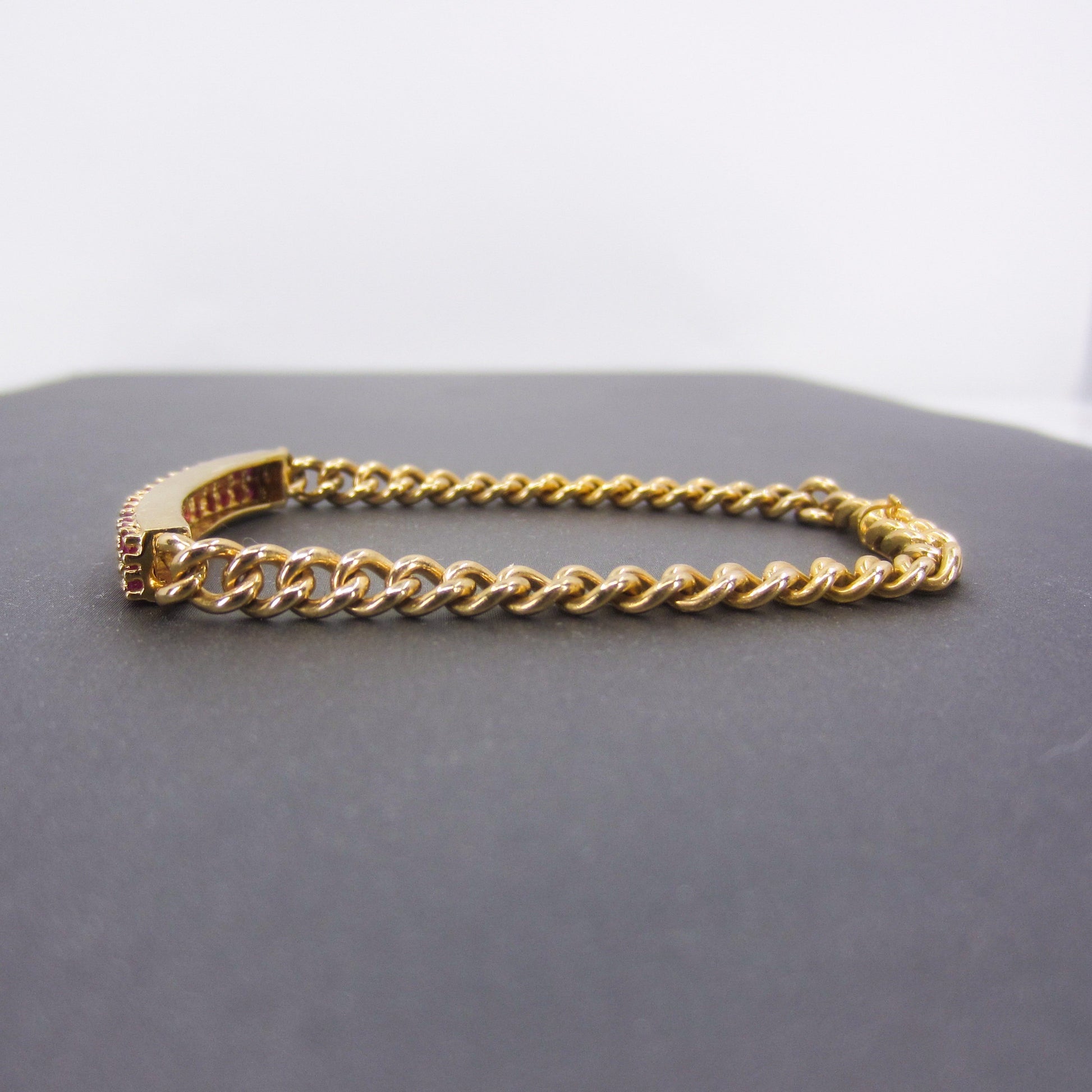 Vintage Woven and Chain-Link 14k Gold Bracelet